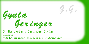 gyula geringer business card